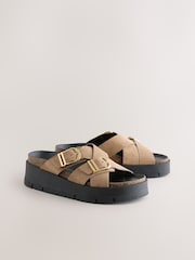 Beige - Plateausandalen mit Doppelschnallen - Bild 3 von 5