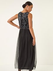 Roman Petite Contrast Sequin Mesh Dress - Slika 3 iz 5
