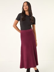 Roman Red Petite Stretch Waist Knit Midi Skirt - Image 1 of 5
