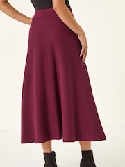 Roman Red Petite Stretch Waist Knit Midi Skirt - Image 3 of 5