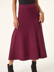 Roman Red Petite Stretch Waist Knit Midi Skirt - Image 4 of 5
