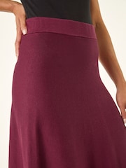 Roman Red Petite Stretch Waist Knit Midi Skirt - Image 5 of 5