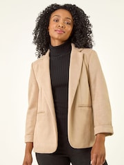 Roman Natural Petite Suedette Blazer - Image 2 of 4