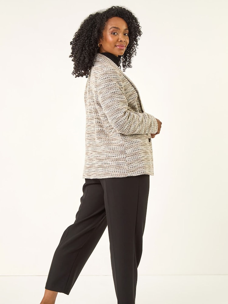 Roman Natural Petite Collared Boucle Jacket - Image 2 of 5 Roman Natural Petite Collared Boucle Jacket - Image 2 of 5