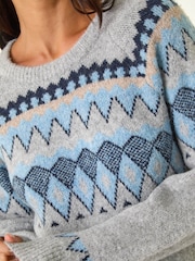 Roman Grey Petite Nordic Pattern Knit Jumper Dress - Image 5 of 5