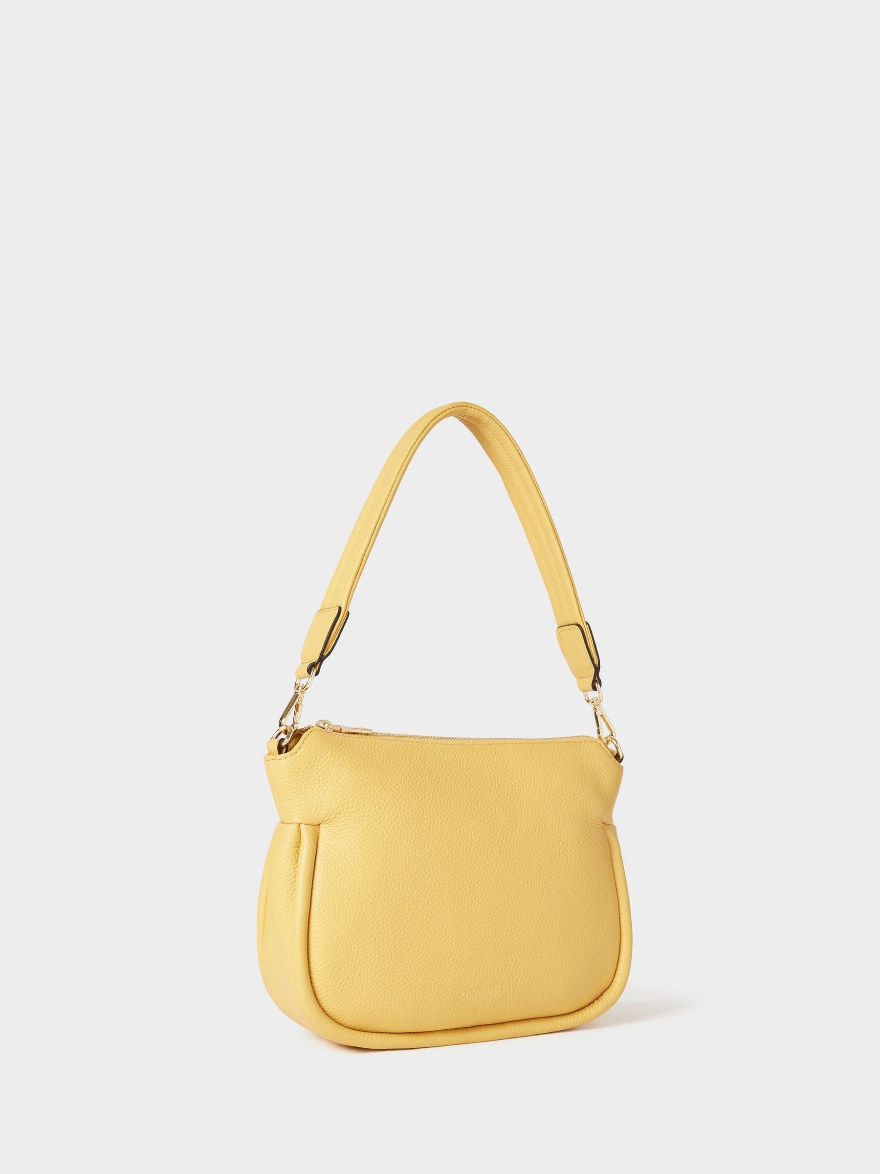 Buy Osprey London Yellow The Hendrix Leather Shoulder Bag from
