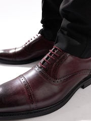 Base London Red Ascot Toe Cap Oxford Shoe - Image 1 of 7