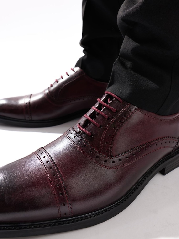Base London Red Ascot Toe Cap Oxford Shoe - Image 1 of 7