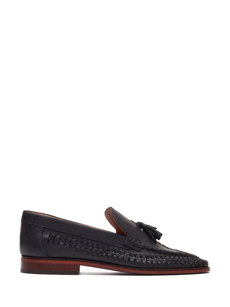 Base London Blue Bracken Leather Weave Loafer - Image 1 of 4 Base London Blue Bracken Leather Weave Loafer - Image 1 of 4