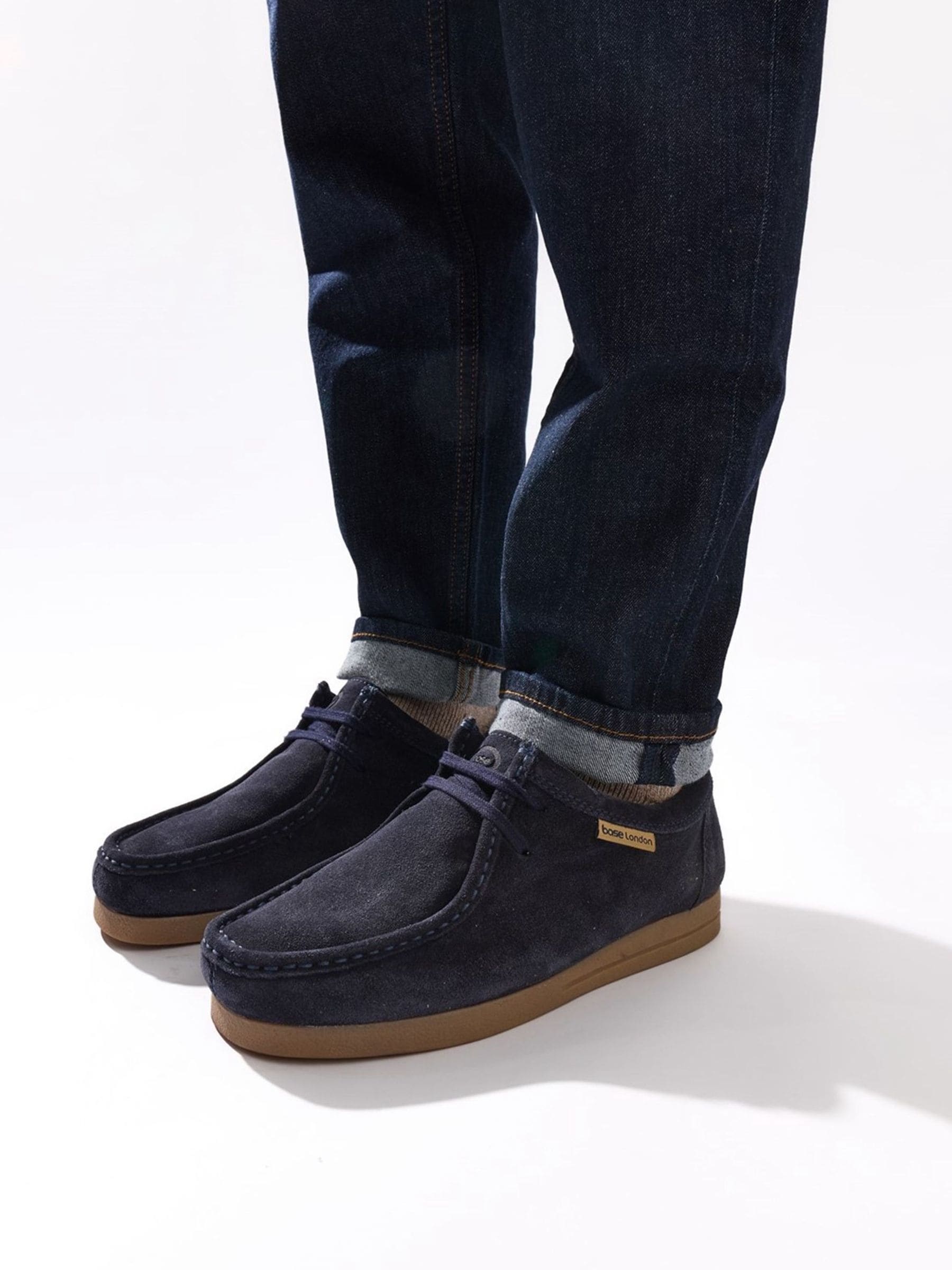 Base Mens Derby Shoes - Suede - Navy - Size 12 - Image 3