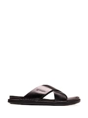 Base London Black Drift Cross Strap Sandal - Image 1 of 5