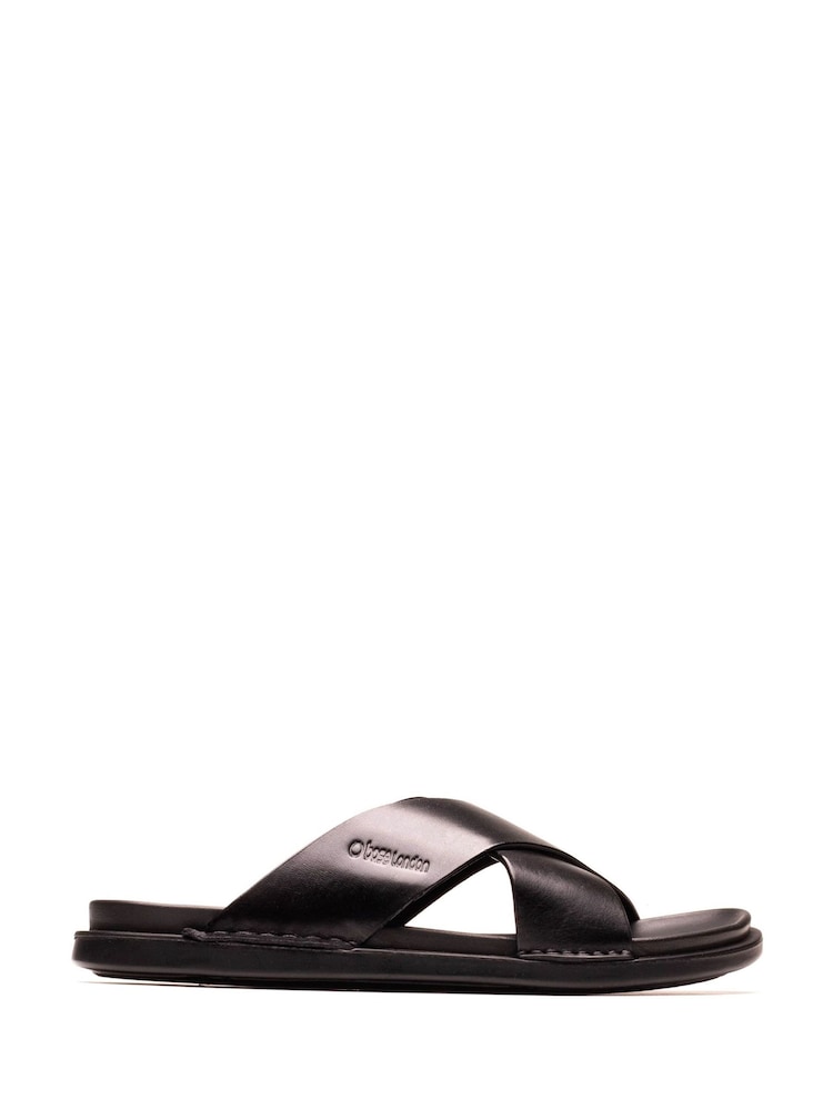 Base London Black Drift Cross Strap Sandal - Image 1 of 5 Base London Black Drift Cross Strap Sandal - Image 1 of 5