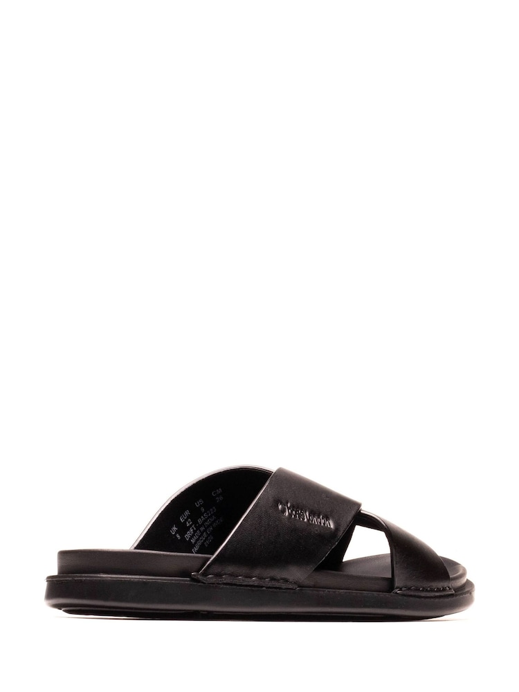Base London Black Drift Cross Strap Sandal - Image 2 of 5 Base London Black Drift Cross Strap Sandal - Image 2 of 5