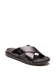 Base London Black Drift Cross Strap Sandal - Image 3 of 5