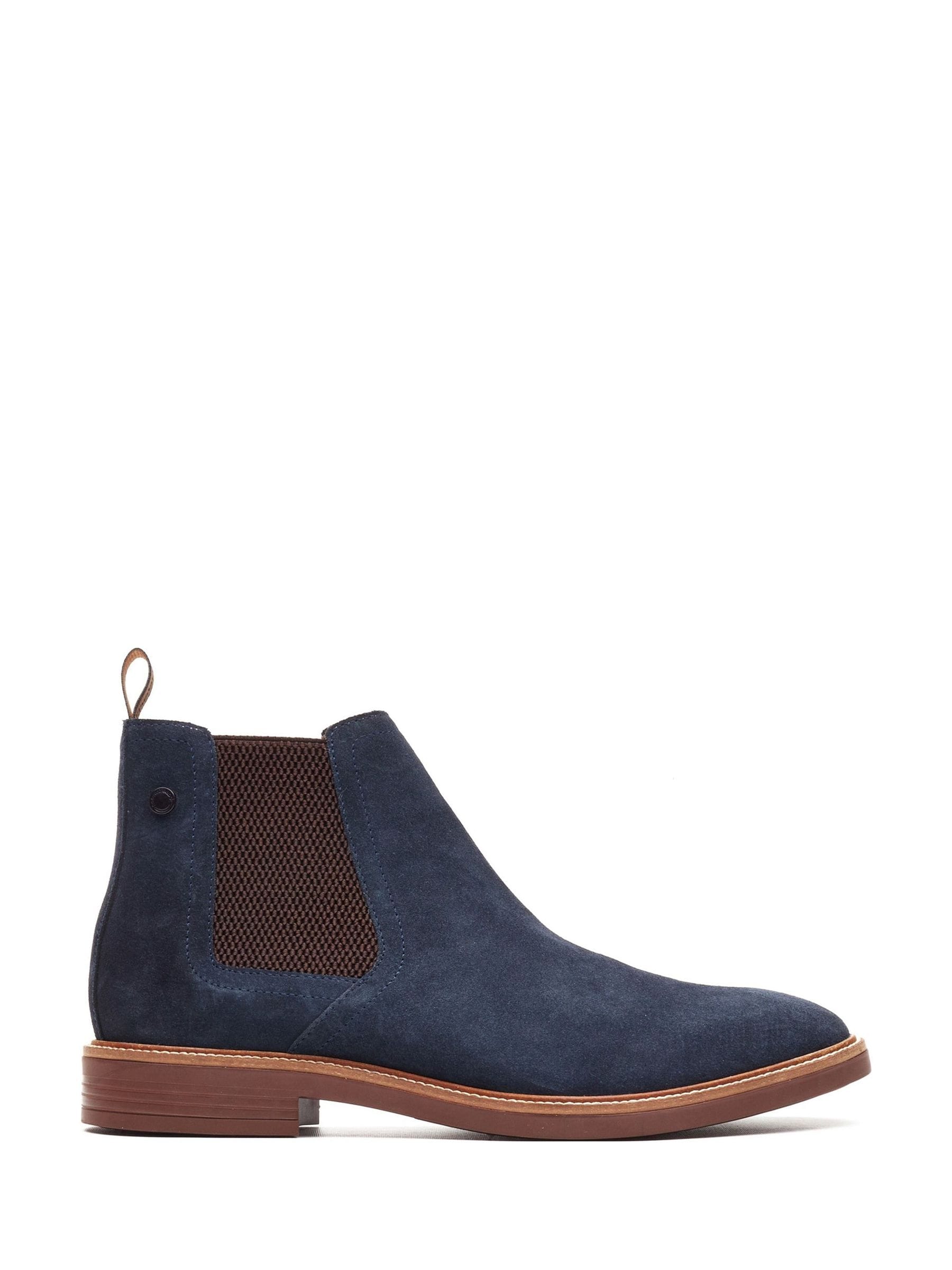 Base London Men's Chelsea Boot Leather Navy UK 12 - Image 4