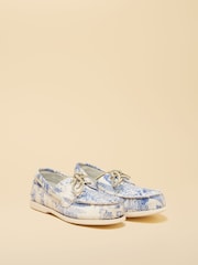 Joules X Chatham Toile De Jouy Jetty Deck Shoes - Image 1 of 6