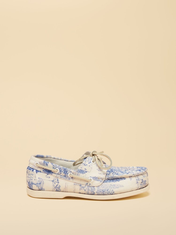 Joules X Chatham Toile De Jouy Jetty Deck Shoes - Image 2 of 6