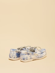 Joules X Chatham Toile De Jouy Jetty Deck Shoes - Image 3 of 6