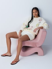 Ecru Beaded Graphic Summer Motel Sweatshirt - Image 3 of 8