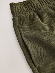 Olive Green Jacquard Towelling Fringe Summer Shorts - Image 8 of 8