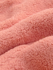 Coral/Orange Summer Graphic Embroidered  Borg Jacket - Image 7 of 9