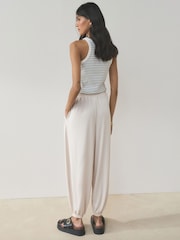 Neutral Slinky Pleated Balloon Trousers - Image 3 of 7