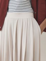 Neutral Slinky Pleated Balloon Trousers - Image 4 of 7
