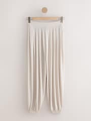 Neutral Slinky Pleated Balloon Trousers - Image 5 of 7