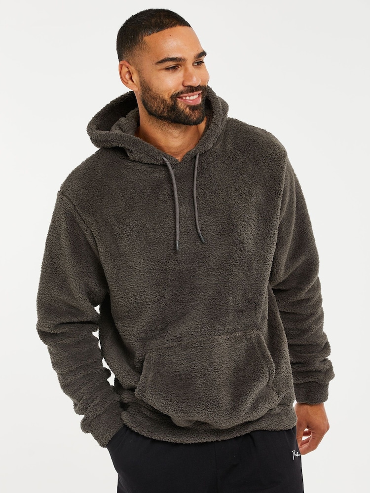 Threadbare Grey Borg Lounge Hoodie - Image 1 of 4