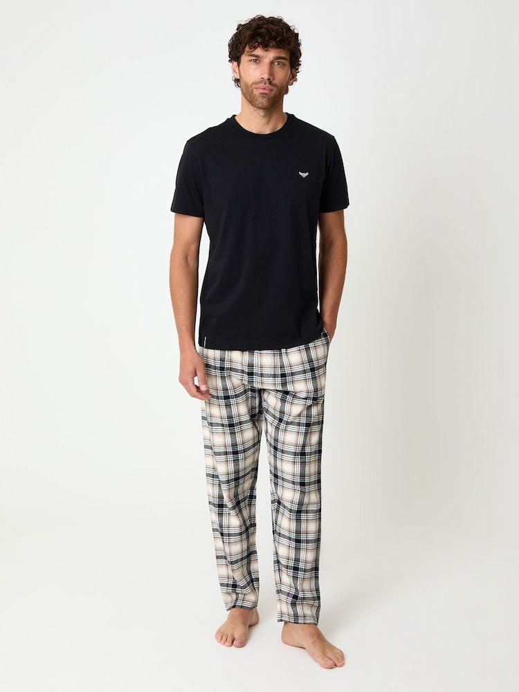 Threadbare Black Check Pyjamas Set - Image 1 of 4 Threadbare Black Check Pyjamas Set - Image 1 of 4