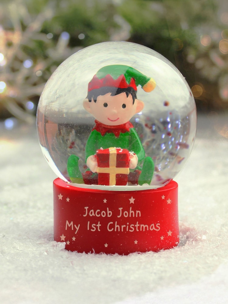 Personalised Message Elf Snow Globe by PMC - Image 1 of 3 Personalised Message Elf Snow Globe by PMC - Image 1 of 3