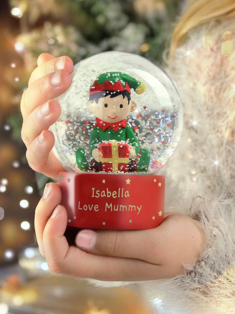 Personalised Message Elf Snow Globe by PMC - Image 2 of 3