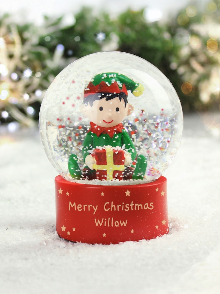Personalised Message Elf Snow Globe by PMC - Image 3 of 3 Personalised Message Elf Snow Globe by PMC - Image 3 of 3