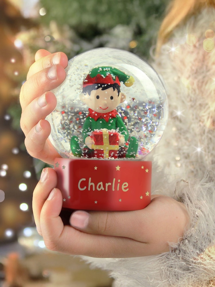 Personalised Name Elf Snow Globe by PMC - Image 2 of 3 Personalised Name Elf Snow Globe by PMC - Image 2 of 3