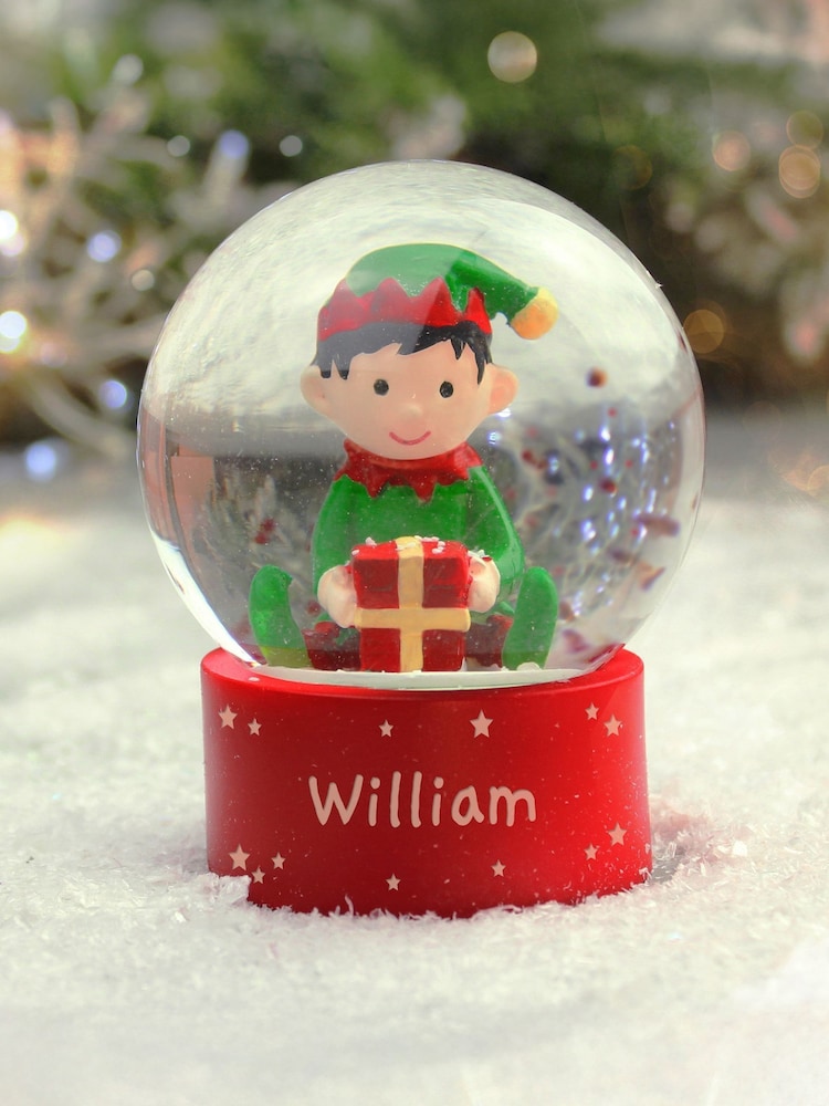Personalised Name Elf Snow Globe by PMC - Image 3 of 3 Personalised Name Elf Snow Globe by PMC - Image 3 of 3