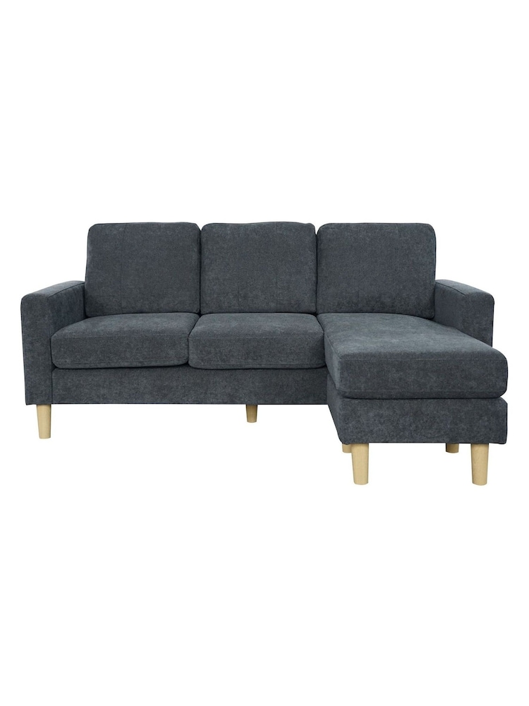 Aspire Furniture Charcoal Pad Compact Sofa with Reversible Chaise - Image 2 of 5