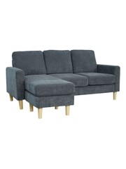 Aspire Furniture Charcoal Pad Compact Sofa with Reversible Chaise - Image 3 of 5