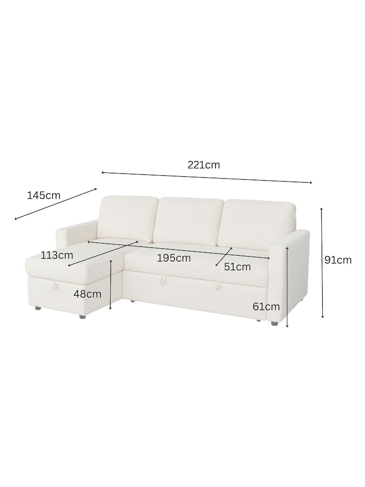 Aspire Furniture Charcoal Nexis Corner Storage Sofa Bed with Left Hand Chais Left - Image 5 of 5
