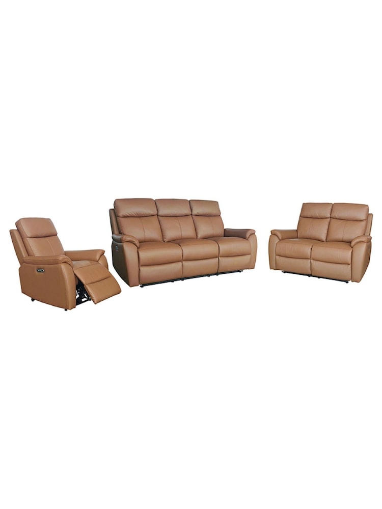 Aspire Furniture Tan Kingsmere Power Recliner Sofa and Chair Set Suite - Image 2 of 6