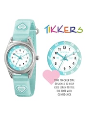 Tikkers Blue Aqua Heart Strap Time Teacher Watch & Hairclip Set - Image 3 of 5
