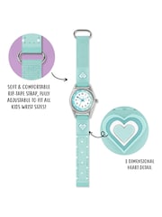 Tikkers Blue Aqua Heart Strap Time Teacher Watch & Hairclip Set - Image 4 of 5