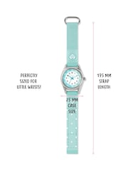 Tikkers Blue Aqua Heart Strap Time Teacher Watch & Hairclip Set - Image 5 of 5