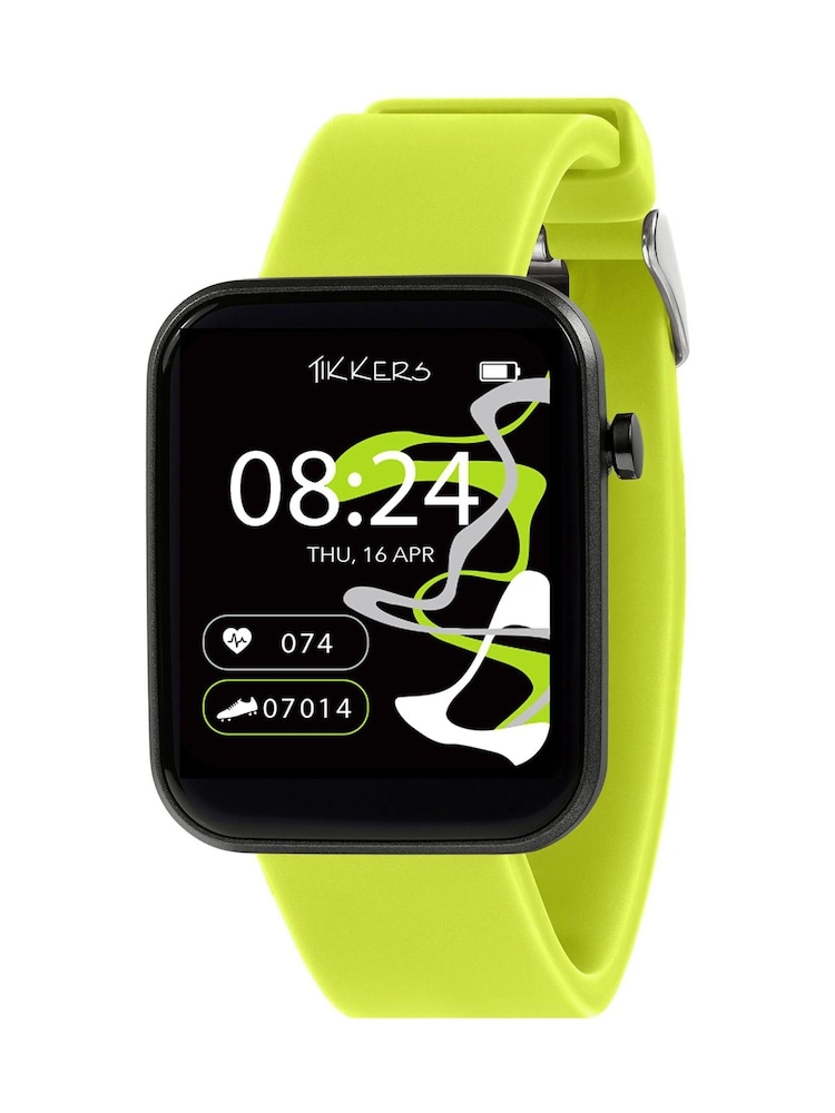 Tikkers Smart Series 13 Green Silicone Strap Smart Watch - Image 1 of 5 Tikkers Smart Series 13 Green Silicone Strap Smart Watch - Image 1 of 5
