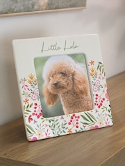Personalised Floral Ceramic 4x4 Frame by PMC - Image 1 of 3