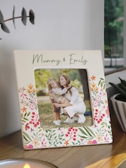Personalised Floral Ceramic 4x4 Frame by PMC - Image 2 of 3