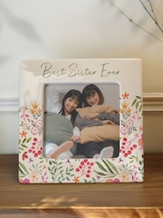 Personalised Floral Ceramic 4x4 Frame by PMC - Image 3 of 3