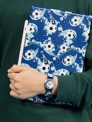 Tikkers Blue 3D Football Silicone Strap Watch & Drawing Pad Set - Image 4 of 5