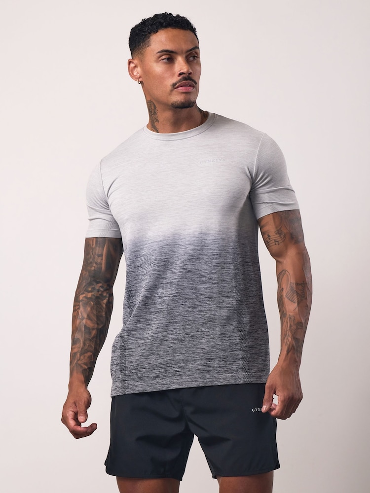 Gym King Black Relentless Ombre Seamless T-Shirt - Image 2 of 4 Gym King Black Relentless Ombre Seamless T-Shirt - Image 2 of 4