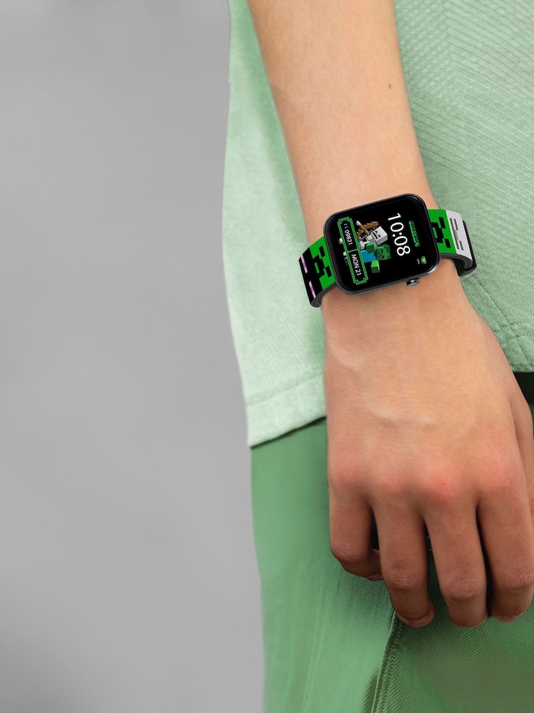 Peers Hardy Minecraft Green Printed Strap Smart Watch - Image 2 of 5