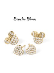 Peers Hardy Gold Plated 925 Heart And Minnie Mouse Stone Set Gold Plated Earring Set - Image 2 of 4